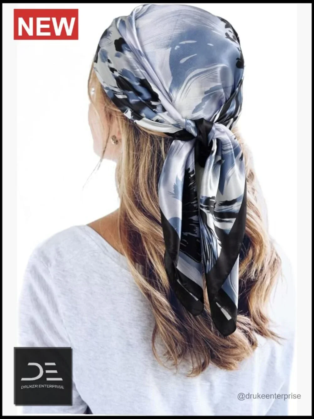 Satin Large Square Head Scarf Neck Scarf Hair Wrap Lightweight